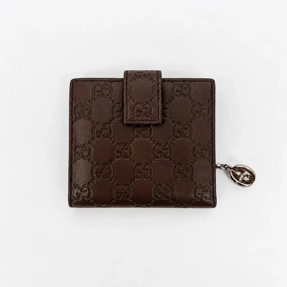 Gucci Wallet Mens Brown Guccissima Leather GG Monogram Bifold Luxury Charm